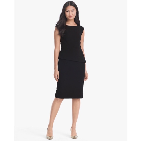 White House Black Market Dresses & Skirts - WHBM NWOT Body Perfecting Peplum Black Sheath Sz 8